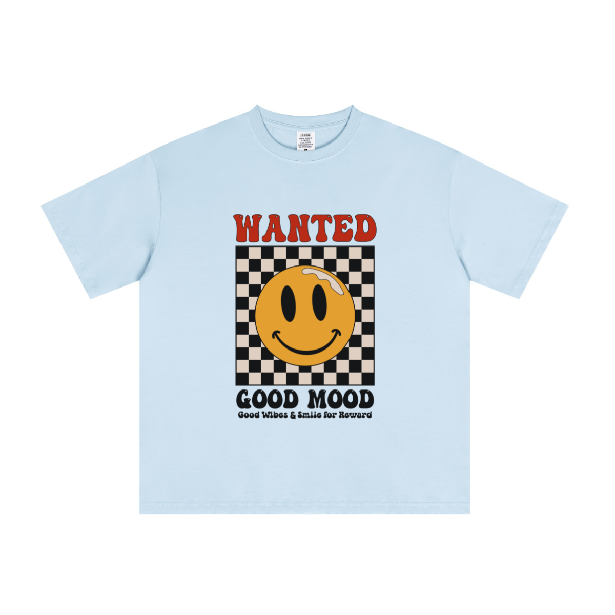 235GSM Men's cool-touch Crew Neck T-shirt Light blue