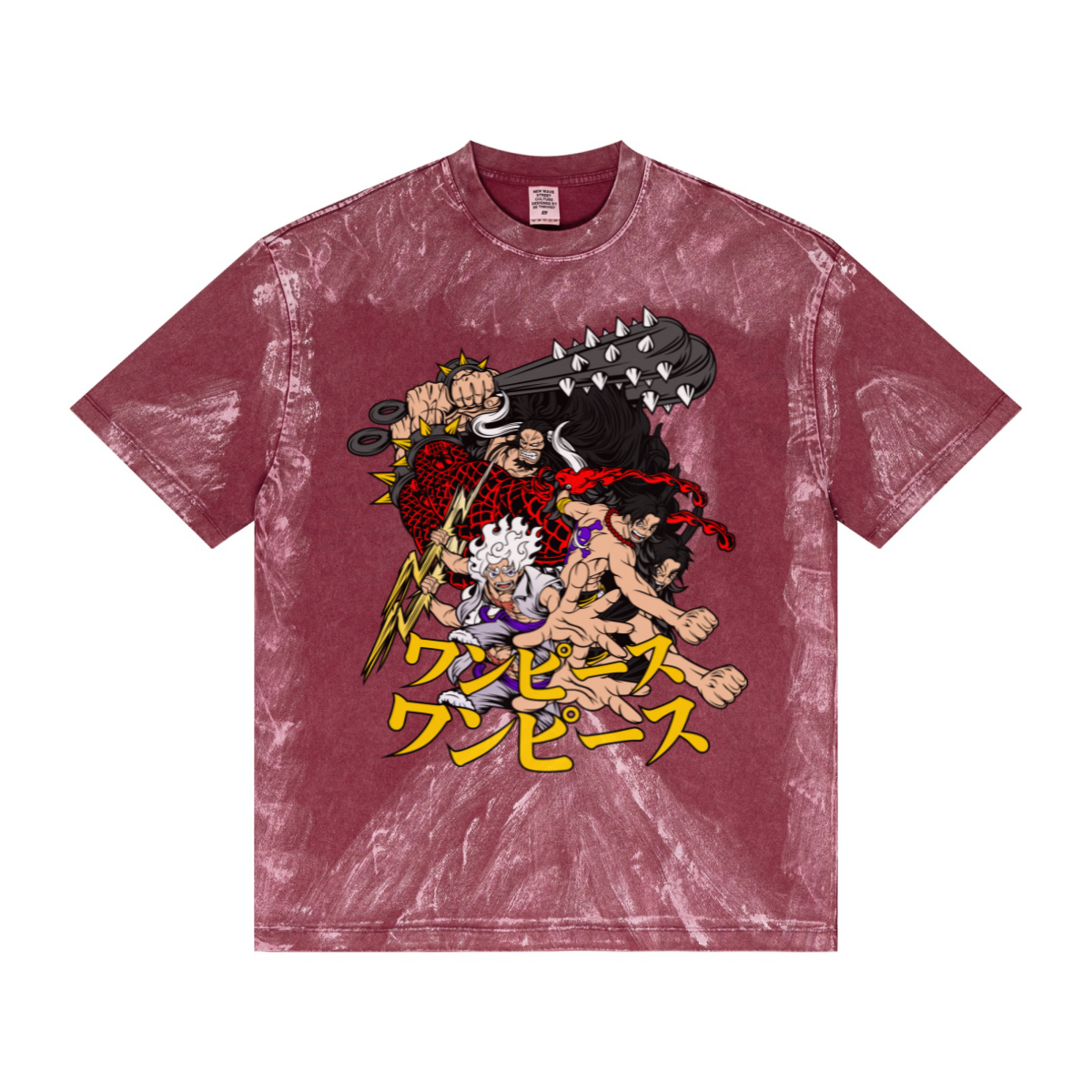 260GSM Unisex Painted Pigment-Wash T-shirt Vintage Red