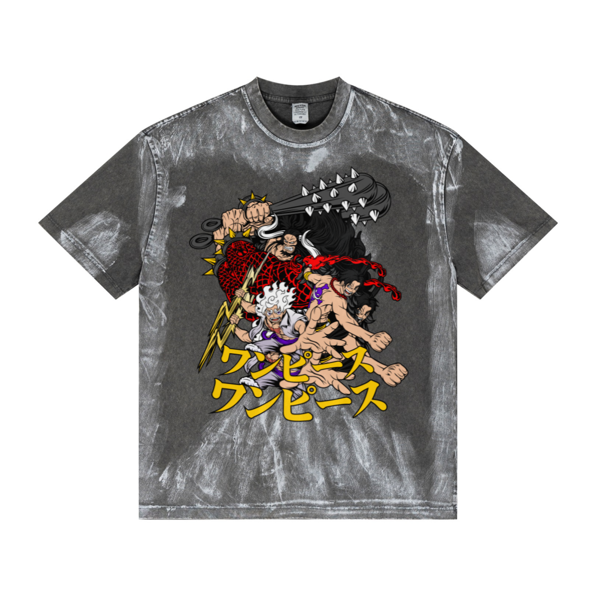 260GSM Unisex Painted Pigment-Wash T-shirt Dark Grey