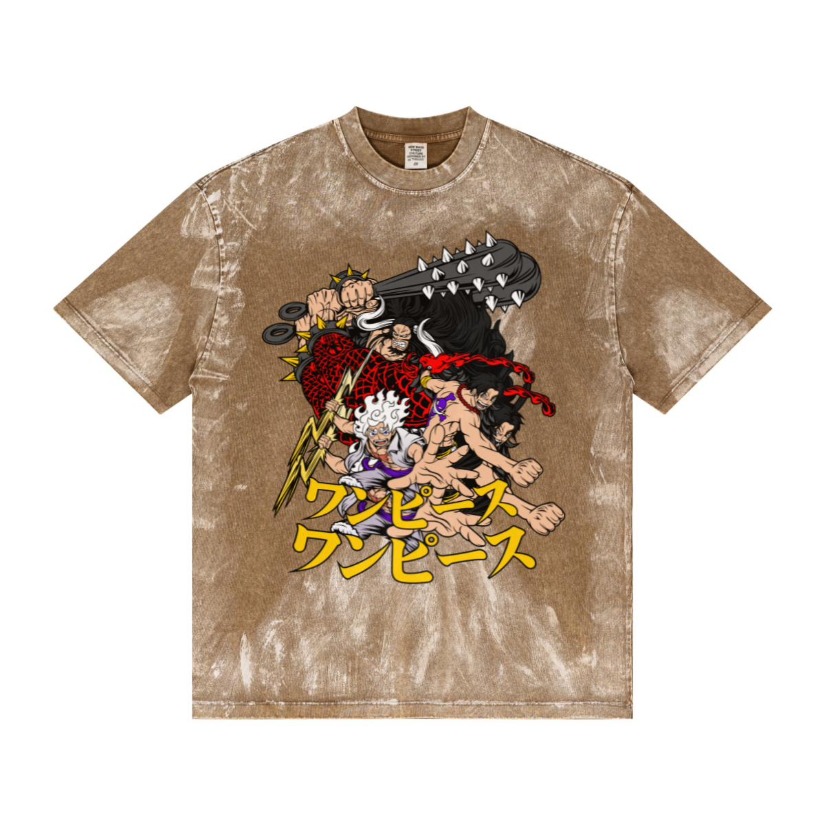 260GSM Unisex Painted Pigment-Wash T-shirt Coffee Brown