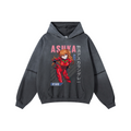 370GSM Unisex Monkey Wash Faux-Two-Piece PP-Sprayed  French Terry Hoodie Vintage Dark Grey