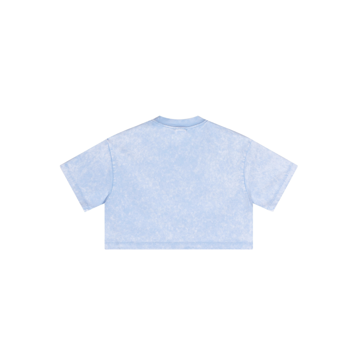 230GSM Women’s Cool-Touch Dopamine-Color Snow-Washed Vintage Cropped T-Shirt sky blue