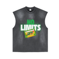 285GSM Unisex Monkey-Wash PP Spray Distressed Tank Top 	Vintage Dark Grey